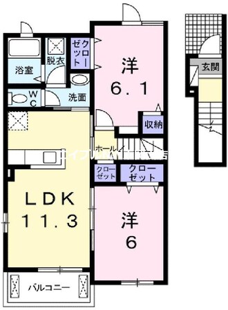 スカイブルーＡの物件間取画像